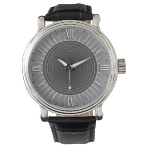 Relógio Sunburst Geométrico Moderno - Cinzas de Hematite E