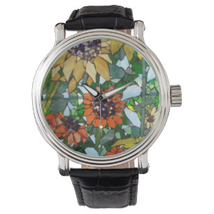 Relógio Sunflower Mosaare Watch por Willowcatdesigns
