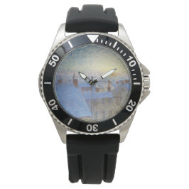 Relógio Sunrise sobre os telhados (por Eugène Jansson)