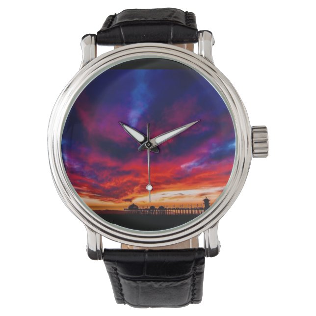 Relógio Sunset no Pier, Huntington Beach, CA (Frente)