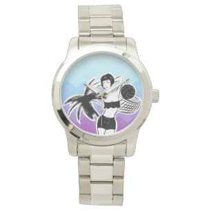 Relógio Sunset Resort Chevron Impressão