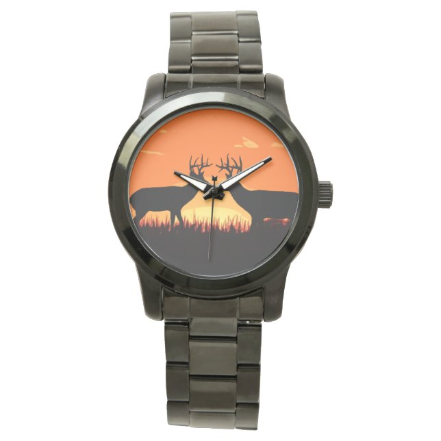 Relógio Sunset Whitetail Deer Watch (Frente)