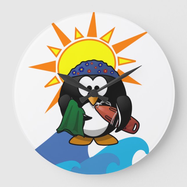 Relógio Surfer Penguin (Frente)
