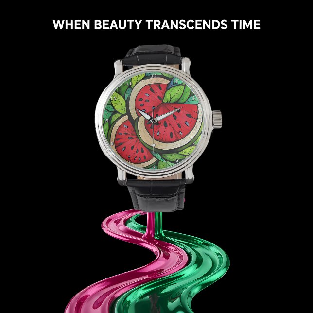 Relógio Sweet Summer Slice" - Watermelon Wall  (Criador carregado)