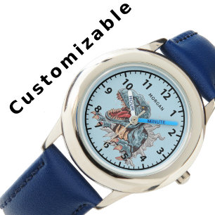 Relógio T-Rex Dinossaur Kids Personalizado Watch for Boys