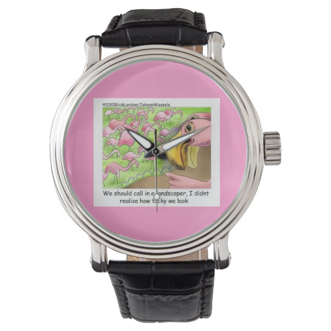 Relógio Tacky Flamingos Rosa Funny Unisex Watch (Frente)