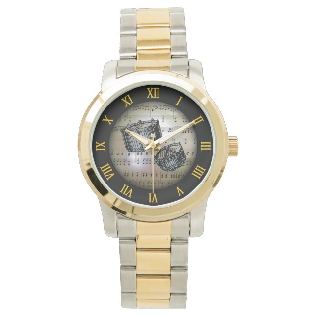 Relógio Tambores Sinais ~ Fundo "O Planeta Musical" * ~ (Frente)