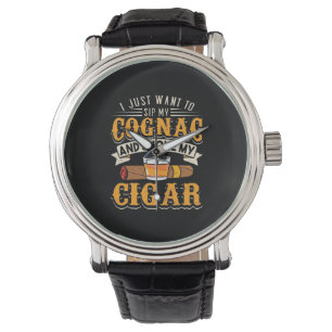 Relógio Tampa do charuto Meu Cognac E Fumar Meu Cigarro