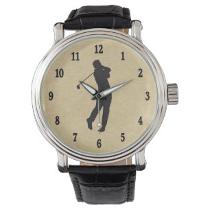 Relógio Tan Leather Golf Design