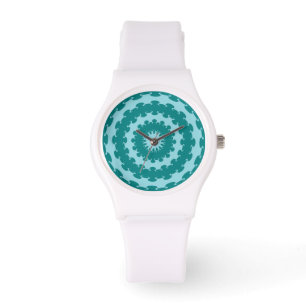 Relógio Tanager Turquoise e Teal Blue Crescent Moon Kale