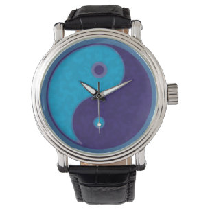 Relógio taoísta do azul de yin-Yang