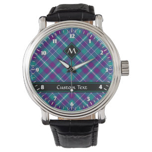 Relógio Tartan Verde Mar, Roxo e Azul