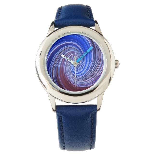 Relógio Tela de espiral de tinta azul (Frente)