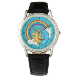 Relógio Tema da Sun Moon Rainboow Celestial
