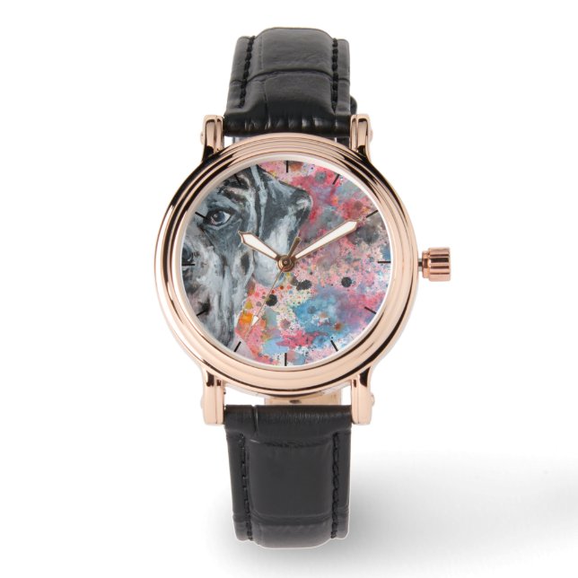 Relógio Tempo com o seu Grande Dane (Frente)