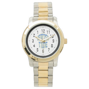 Relógio Tempo Judaico Invertido Números Homens