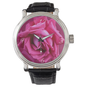 Relógio Tendy rosa rosa rosa rosa floral moderno boho boni