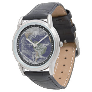 Relógio Terra De cheio Mostrando Uma Tempestade De Inverno