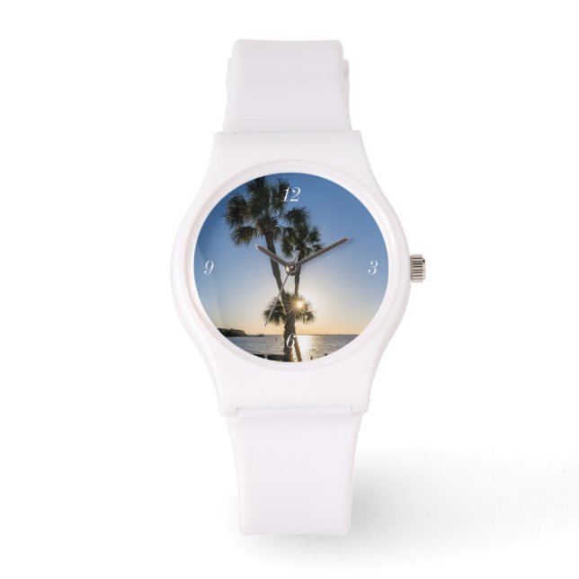 Relógio Tesoura de Árvore Palma Silhouette Sporty Watch (Frente)