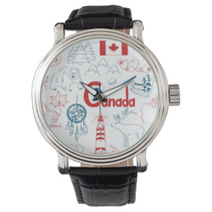 Relógio Teste padrão dos símbolos de Canadá