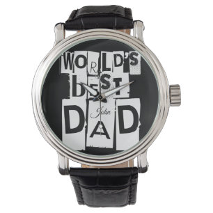 Relógio Texto do melhor Pai do mundo - Adicionar nome ou i