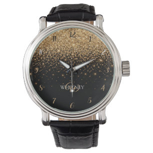 Relógio Textura de Luxo Elegante Brilho Dourado