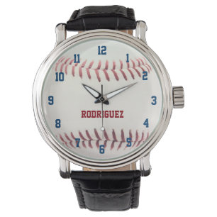 Relógio Textura do basebol personalizada