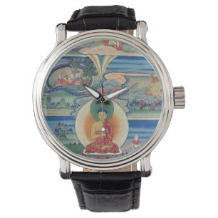 Relógio Thanka pintado Bhutanese dos contos de Jataka