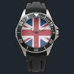 Relógio The Union Jack British Flag<br><div class="desc">Watch with The Union Jack flag design. This United Kingdom flag design is a great way to show you are proud to be British.</div>