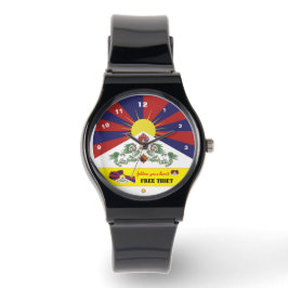 Relógio Tibetano Flag Watch, Tibete Map, fashion/Free Tibe