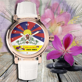 Relógio Tibetano Flag Watch, Tibete Map, Heart / Free Tibe