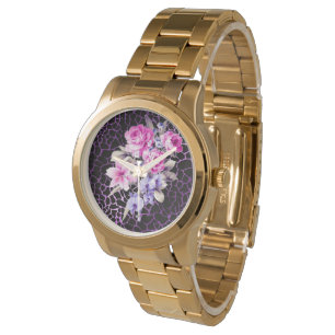 Relógio Tigar Rosa Puro e Roxo do Luxo