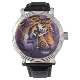Relógio Tigre em roxo