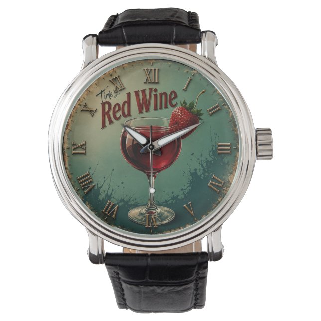 Relógio Time for Red Wine  Rustic Vineyard (Frente)