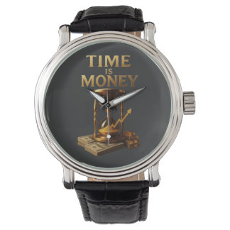 Relógio TIME IS MONEY - Vintage Motivational Entrepreneur