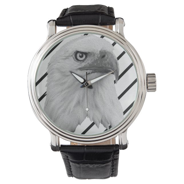 Relógio Tinta De Óleo Com Face De Águia Cálida, (Frente)