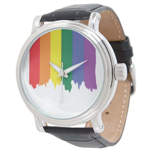 Relógio Tinta LGBT Orgulho gay Rainbow Running (Angular)