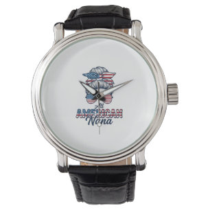 Relógio Toda Nana Patriótica Americana Design de Coqueiro