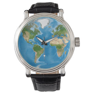 Relógio Topographic World Map Earth Illustration