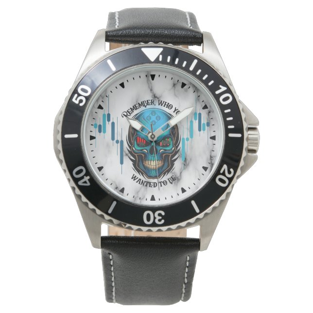 Relógio Trade Motivation | Skull N Marble | Remember  (Frente)