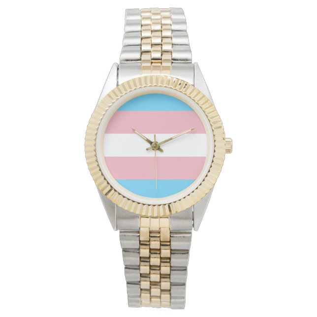 Relógio Transgender Flag Armbanduhr (Frente)
