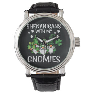 Relógio Travessuras do Dia de São Patrício com Gnomies Gno