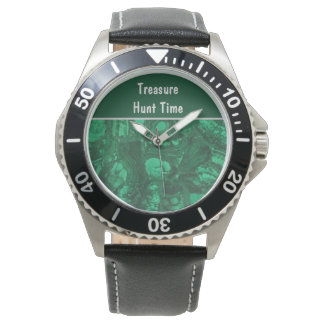 Relógio Treasure Hunt Time Green Rock Collector Rockhound