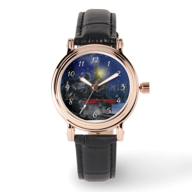 Relógio Trem de Natal na neve             (Frente)