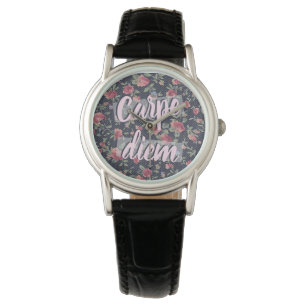 Relógio Trendy Carpe Diem Bonito Padrão Floral