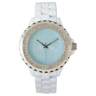 Relógio Trendy Pastel Blue Confetti Pontos 
