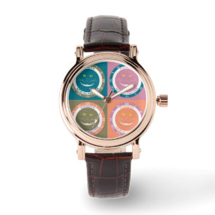 Relógio Trendy Pastel Cores Cheshire Sorrindo Gato