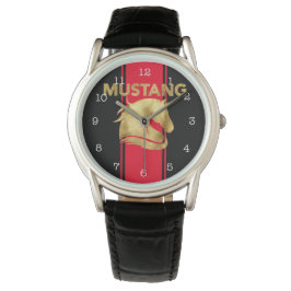 Relógio Trendy Red Racing Stripes Dourado Mustang