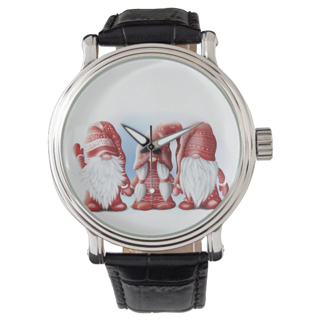 Relógio Três gnomos engraçados de Natal Coffee Mug Stone M (Frente)