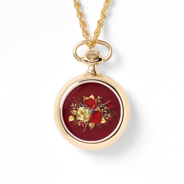 Relógio Três Rosas de joalharia (Frente)